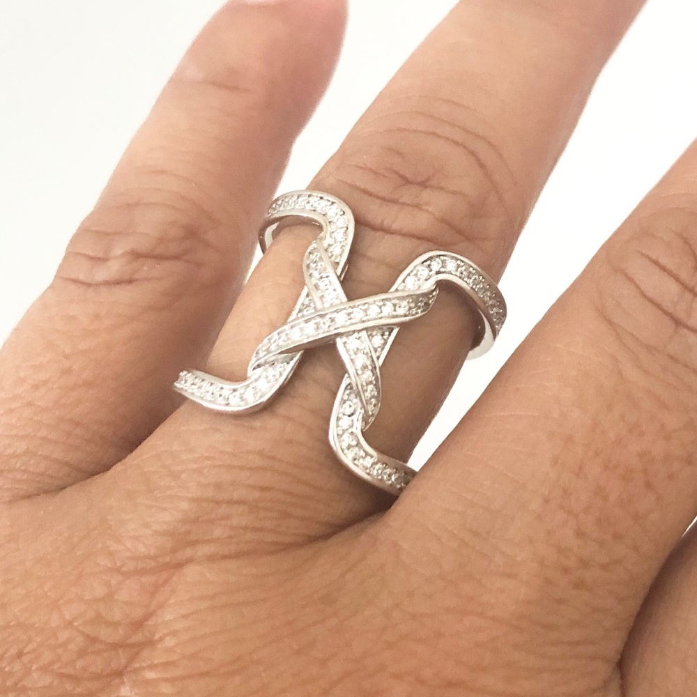 Sterling Silver 925 with CZ “X” Ring